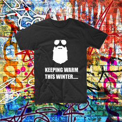 Keeping Warm This winter Funny Custom Shirt Drinking Beard Tee Printed Tee