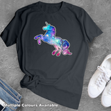 Unicorn Funny Novelty Tops T-Shirt Galaxy unicorn space tee women female relax