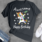 Birthday t shirt Funny T-Shirts unicorn Present gift tee rainbow happy birthday