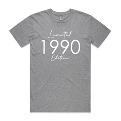 1990 Birthday t shirt born 1990 shirts Funny T-Shirts Vintage Present gift grey