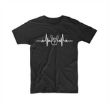 Rock Heartbeat Pulse Metal Hand T-SHIRT band music heavy funny birthday gift