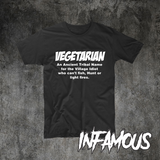 Funny T Shirts Vegetarian T-SHIRT tee humour joke birthday gift present for him