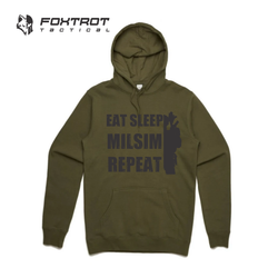 Foxtrot Tactical Eat Sleep Milsim Repeat hoodie funny gamer gelblaster airsoft