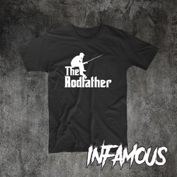 The Rodfather Fishing Sport tshirt Singlet Father Dad Present Funny T-Shirts