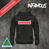 Wasted Shirt Funny Text Hoodie Gamers Gaming Joke Trending Drunk Game GTA Crime