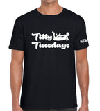 Titty Tuesdays Black Shirt Funny Drinking Man Tee