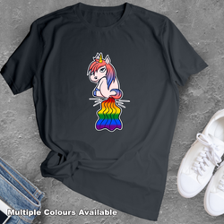 Pooping Unicorn Funny Novelty Tops T-Shirt Galaxy unicorn space tee women