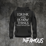 Game Of Thrones I Drink And I Know Things Tyrion Lannister GOT Black New T-Shirt