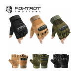 Tactical Hard Knuckle Half Finger Gloves Army Military Airsoft Work Fingerless