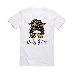 Daily Grind Shirt mum mothers Funny Novelty Tops T-Shirt Womens tee leopard