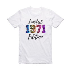 50th Birthday T-Shirt 1971 Ladies Funny 50 Year Old leopard Year Limited Edition