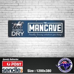 Carlton Dry Banner - The Mancave Bar Beer Spirits Shed Aussie man shed straya