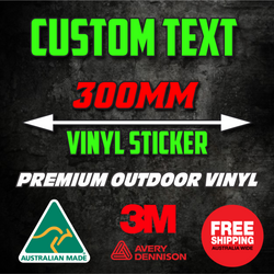 300mm CUSTOM STICKER - Vinyl DECAL Text Name Lettering Car Window Van Shop Boat