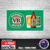 Victoria Bitter VB - The Mancave Bar Beer Spirits Shed Pub Stubby Glass Ice Cold