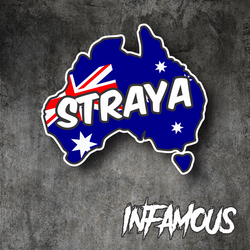 Straya Aussie Map Australian bogan Sticker Decal Funny Aussie 4x4 4WD Car Ute