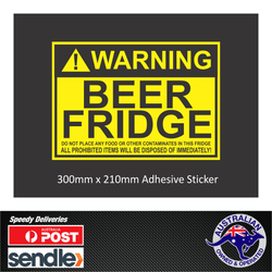 Warning Beer Fridge Decal Sticker Aussie