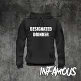 Designated Drinker T-Shirt Funny Joke Beer Drinking Aussie Mancave Drunk Pub