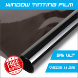 AU Car Home Window Tint Film Black Roll 5% VLT 76cm*3m Window tint tools glare