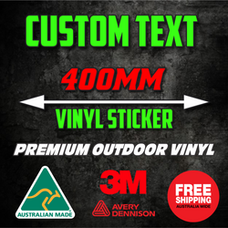 CUSTOM TEXT STICKER VINYL DECAL 400mm LETTERING CAR TRUCK BOAT WALL SHOP WINDOW