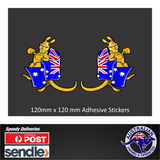 BOXING KANGAROO AUSSIE PRIDE AUSTRALA FLAG OZ 120mm