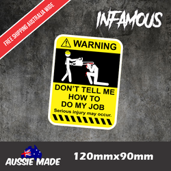 TOOLBOX WARNING DECALS Construction Job Site Tradie Work OH&S Funny