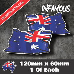 Ripped Australian flag sticker aussie bogan decal kangeroo vinyl oz pride straya