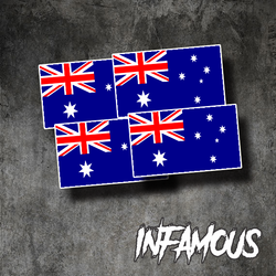 Australian flag sticker quality water & fade proof vinyl oz pride small bogan x4