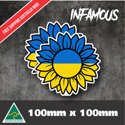 I STAND WITH UKRAINE AUSTRALIA FLAG Sticker 100mm x 100 mm outdoor vinyl car ute