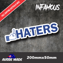 F*ck Haters Sticker Decals Funny JDM Drift Turbo Hoon Race Car Hating Angry