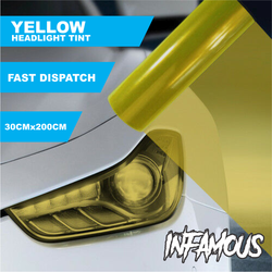 Yellow Tint Film Headlights Tail lights Car Vinyl Wrap 30cm x 200cm