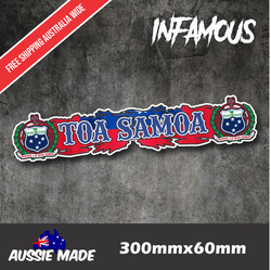 Samoa Coat Of Arms Islander Samoan Sticker Flag Bumper Water Proof 300x60