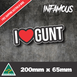 I Love Gunt Sticker Prank Mates Car Joke Gay Pride Decal Car Window Bumper cock