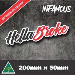 Hellabroke Sticker Funny Bike Hoon Drift Fkn Ute 4x4 Car Window Decal 200mm