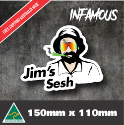 Jims Sesh THC Sticker Decal Funny Vinyl Car Bumper 420 smoke funny hungry munted