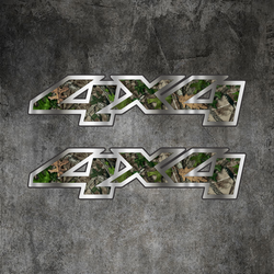4x4 Sticker Decals 4WD offroad camo leaf hunting truck ute cab waterproof