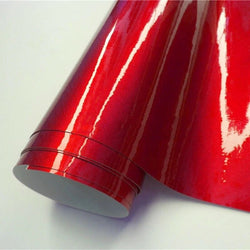 Candy Red Car Wrap Gloss Vinyl Car Wrapping Film Sheet Auto Protect 1.51M x 90CM