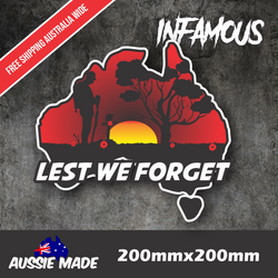 Anzac Day Sticker Australian Army Car Decal  Lest We Forget Bumper iPad Vinyl