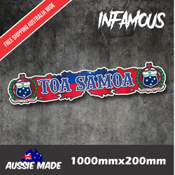 Samoa Coat Of Arms Islander Samoan Sticker Flag Bumper Water Proof 1000x200