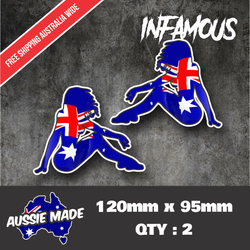 Aussie Sticker Trucker Australia flag car truck van waterproof decal sexy women