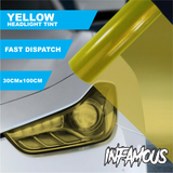 Yellow Tint Film Headlights Tail lights Car Vinyl Wrap 30cm x 100cm