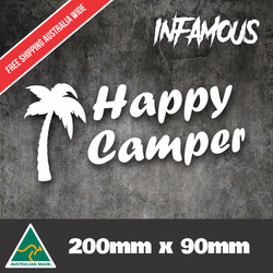 HAPPY CAMPER Sticker Decal 4x4 4wd Caravan Camping Car Ute