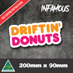 DRIFTN DONUTS STICKER JDM DRIFT RACE SLAP FUNNY MEME hoon shift decal