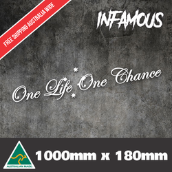 One Life, One Chance Windscreen Decal 1000mm JDM Stickers Vinyl Lower Car Static