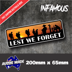 Anzac Day Lest We Forget Australian Army Car Decal Bumper iPad Vinyl Sticker
