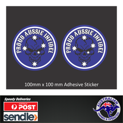 PROUD AUSSIE INFIDEL AUSSIE EUREKA REBEL OZ STICKER DECAL 100mm