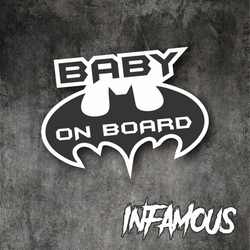 BATMAN BABY ON BOARD Sticker - BATMAN Baby on Board - Car Window Sticker Decal