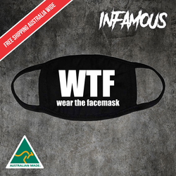 WTF - Wear The Facemask Funny Comical | Re-Usable Washable Lightweight Face mask