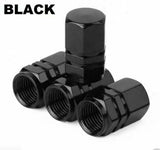 4PCS Black Wheel Tyre Tire Valve Stems Air Dust Cover Screw Caps Car Truck Bike