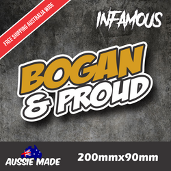 Bogan And Proud Sticker Decal Aussie Flag 4x4 4WD Car Ute bogan australia 200mm