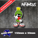 Marvin The Martian Flip Off Funny Vinyl Sticker Car Window Decal JDM Laptop